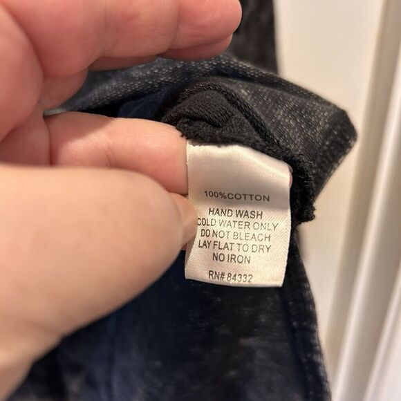 Rebecca Elliot Black Tie Dye Sweatshirt High Low Tunic Cotton Lagenlook Large - Picture 6 of 7